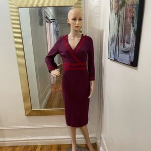 Boden Deep Red Long Sleeve Dress